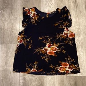 Floral Crepe Flutter Sleeve Blouse